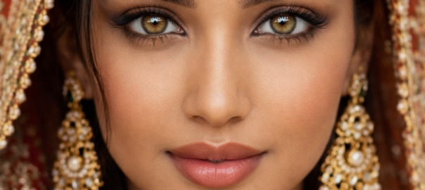 Colour contact lenses enhancing bridal and festive eye makeup for weddings and special functions