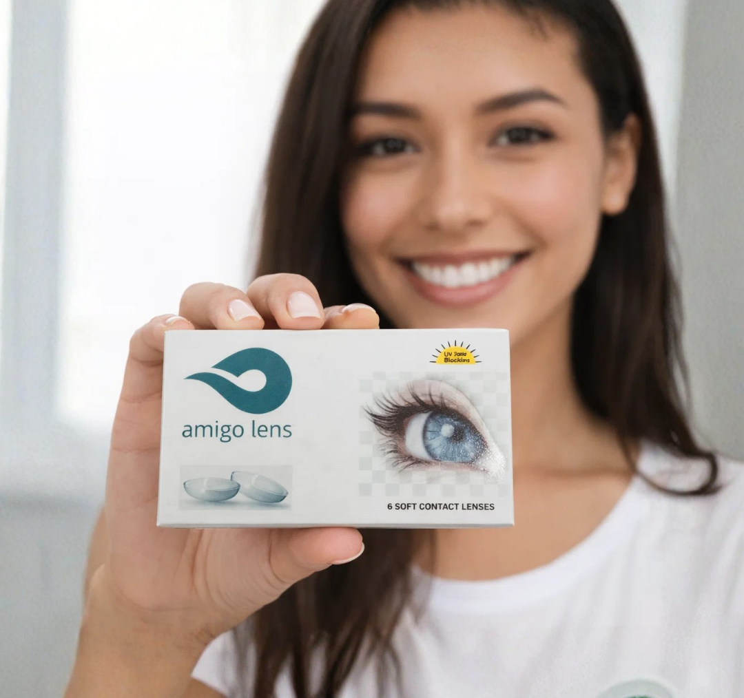 Amigo Monthly Clear Contact Lenses 6 lens and 6 lens pack for comfortable clear vision